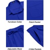 image:imageCOOFANDY Mens 2 Piece Outfits Long Sleeve Button Down Cuban Shirt and Pants Set Summer Beach SetsRoyal Blue