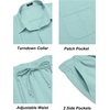image:imageCOOFANDY Mens 2 Piece Outfits Long Sleeve Button Down Cuban Shirt and Pants Set Summer Beach SetsSky Blue
