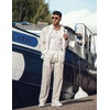 image:imageCOOFANDY Mens 2 Piece Outfits Long Sleeve Button Down Cuban Shirt and Pants Set Summer Beach SetsWhite
