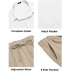 image:imageCOOFANDY Mens 2 Piece Outfits Long Sleeve Button Down Cuban Shirt and Pants Set Summer Beach SetsWhite ShirtKhaki Pants