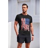 image:imageCOOFANDY Mens 3 Pack Workout T Shirts Short Sleeve Gym Bodybuilding Muscle Shirt Base Layer Fitness Tee TopsAmerican Flag Black
