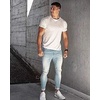 image:imageCOOFANDY Mens 3 Pack Workout T Shirts Short Sleeve Gym Bodybuilding Muscle Shirt Base Layer Fitness Tee TopsBlueWhiteDark Grey