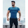 image:imageCOOFANDY Mens 3 Pack Workout T Shirts Short Sleeve Gym Bodybuilding Muscle Shirt Base Layer Fitness Tee TopsBlueWhiteDark Grey