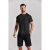 image:imageCOOFANDY Mens 3 Pack Workout T Shirts Short Sleeve Gym Bodybuilding Muscle Shirt Base Layer Fitness Tee TopsNblackBlackBlack