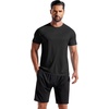 image:imageCOOFANDY Mens 3 Pack Workout T Shirts Short Sleeve Gym Bodybuilding Muscle Shirt Base Layer Fitness Tee TopsNblackBlackBlack