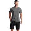 image:imageCOOFANDY Mens 3 Pack Workout T Shirts Short Sleeve Gym Bodybuilding Muscle Shirt Base Layer Fitness Tee TopsNblackDark GreyLight Grey