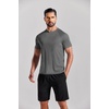 image:imageCOOFANDY Mens 3 Pack Workout T Shirts Short Sleeve Gym Bodybuilding Muscle Shirt Base Layer Fitness Tee TopsNblackDark GreyLight Grey