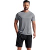 image:imageCOOFANDY Mens 3 Pack Workout T Shirts Short Sleeve Gym Bodybuilding Muscle Shirt Base Layer Fitness Tee TopsNblackWhiteLight Grey