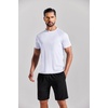 image:imageCOOFANDY Mens 3 Pack Workout T Shirts Short Sleeve Gym Bodybuilding Muscle Shirt Base Layer Fitness Tee TopsNwhiteWhiteWhite