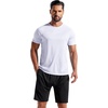 image:imageCOOFANDY Mens 3 Pack Workout T Shirts Short Sleeve Gym Bodybuilding Muscle Shirt Base Layer Fitness Tee TopsNwhiteWhiteWhite