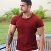 image:imageCOOFANDY Mens 3 Pack Workout T Shirts Short Sleeve Gym Bodybuilding Muscle Shirt Base Layer Fitness Tee TopsWine RedDark GreyBlack