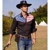 image:imageCOOFANDY Mens American Flag Button Down Shirts Western Cowboy Shirt Slim Fit Patriotic Long Sleeve ShirtBlack