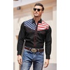 image:imageCOOFANDY Mens American Flag Button Down Shirts Western Cowboy Shirt Slim Fit Patriotic Long Sleeve ShirtBlack