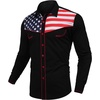 image:imageCOOFANDY Mens American Flag Button Down Shirts Western Cowboy Shirt Slim Fit Patriotic Long Sleeve ShirtBlack