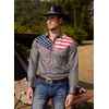 image:imageCOOFANDY Mens American Flag Button Down Shirts Western Cowboy Shirt Slim Fit Patriotic Long Sleeve ShirtGrey