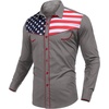 image:imageCOOFANDY Mens American Flag Button Down Shirts Western Cowboy Shirt Slim Fit Patriotic Long Sleeve ShirtGrey