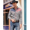 image:imageCOOFANDY Mens American Flag Button Down Shirts Western Cowboy Shirt Slim Fit Patriotic Long Sleeve ShirtLight Grey