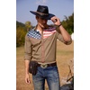 image:imageCOOFANDY Mens American Flag Button Down Shirts Western Cowboy Shirt Slim Fit Patriotic Long Sleeve ShirtLight Tan