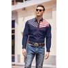 image:imageCOOFANDY Mens American Flag Button Down Shirts Western Cowboy Shirt Slim Fit Patriotic Long Sleeve ShirtNavy Blue