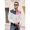 image:imageCOOFANDY Mens American Flag Button Down Shirts Western Cowboy Shirt Slim Fit Patriotic Long Sleeve ShirtWhite