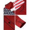 image:imageCOOFANDY Mens American Flag Button Down Shirts Western Cowboy Shirt Slim Fit Patriotic Long Sleeve ShirtWhite Flag Red