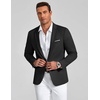 image:imageCOOFANDY Mens Blazer Business Casual One Button Lightweight Sport Coat Solid Knit Suit JacketBlack