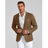 image:imageCOOFANDY Mens Blazer Business Casual One Button Lightweight Sport Coat Solid Knit Suit JacketBrown