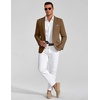 image:imageCOOFANDY Mens Blazer Business Casual One Button Lightweight Sport Coat Solid Knit Suit JacketBrown