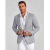 image:imageCOOFANDY Mens Blazer Business Casual One Button Lightweight Sport Coat Solid Knit Suit JacketLight Grey