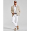 image:imageCOOFANDY Mens Blazer Business Casual One Button Lightweight Sport Coat Solid Knit Suit JacketLight Khaki
