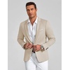 image:imageCOOFANDY Mens Blazer Business Casual One Button Lightweight Sport Coat Solid Knit Suit JacketLight Khaki