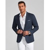 image:imageCOOFANDY Mens Blazer Business Casual One Button Lightweight Sport Coat Solid Knit Suit JacketNavy Blue