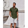 image:imageCOOFANDY Mens Button Down Shirt Short Sleeve Casual Shirt for Men Summer Business Casual Dress ShirtArmygreen