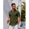 image:imageCOOFANDY Mens Button Down Shirt Short Sleeve Casual Shirt for Men Summer Business Casual Dress ShirtArmygreen