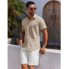 image:imageCOOFANDY Mens Button Down Shirt Short Sleeve Casual Shirt for Men Summer Business Casual Dress ShirtBeige