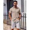 image:imageCOOFANDY Mens Button Down Shirt Short Sleeve Casual Shirt for Men Summer Business Casual Dress ShirtBeige