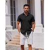 image:imageCOOFANDY Mens Button Down Shirt Short Sleeve Casual Shirt for Men Summer Business Casual Dress ShirtBlack