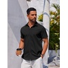 image:imageCOOFANDY Mens Button Down Shirt Short Sleeve Casual Shirt for Men Summer Business Casual Dress ShirtBlack