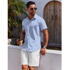 image:imageCOOFANDY Mens Button Down Shirt Short Sleeve Casual Shirt for Men Summer Business Casual Dress ShirtBlack Dotblue
