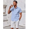image:imageCOOFANDY Mens Button Down Shirt Short Sleeve Casual Shirt for Men Summer Business Casual Dress ShirtBlack Dotblue
