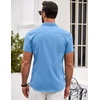 image:imageCOOFANDY Mens Button Down Shirt Short Sleeve Casual Shirt for Men Summer Business Casual Dress ShirtBlue