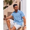 image:imageCOOFANDY Mens Button Down Shirt Short Sleeve Casual Shirt for Men Summer Business Casual Dress ShirtBlue