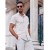 image:imageCOOFANDY Mens Button Down Shirt Short Sleeve Casual Shirt for Men Summer Business Casual Dress ShirtBlue Sharkwhite