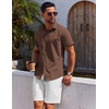 image:imageCOOFANDY Mens Button Down Shirt Short Sleeve Casual Shirt for Men Summer Business Casual Dress ShirtBrown