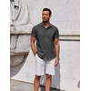image:imageCOOFANDY Mens Button Down Shirt Short Sleeve Casual Shirt for Men Summer Business Casual Dress ShirtDark Grey