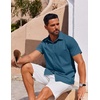 image:imageCOOFANDY Mens Button Down Shirt Short Sleeve Casual Shirt for Men Summer Business Casual Dress ShirtDenim Blue