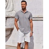 image:imageCOOFANDY Mens Button Down Shirt Short Sleeve Casual Shirt for Men Summer Business Casual Dress ShirtGrey