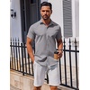 image:imageCOOFANDY Mens Button Down Shirt Short Sleeve Casual Shirt for Men Summer Business Casual Dress ShirtGrey