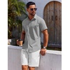 image:imageCOOFANDY Mens Button Down Shirt Short Sleeve Casual Shirt for Men Summer Business Casual Dress ShirtGrey