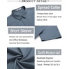 image:imageCOOFANDY Mens Button Down Shirt Short Sleeve Casual Shirt for Men Summer Business Casual Dress ShirtGrey Blue